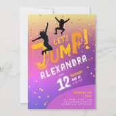 Leuk Modern Kleur Paarse Roze Trampoline Jump Play Kaart (Voorkant)