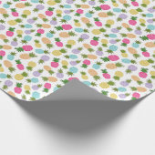 Leuk Modern Kleurrijk Ananas Patroon Cadeaupapier (Hoek)
