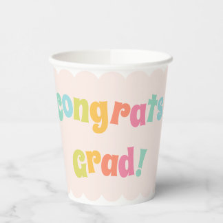 Leuk Modern Kleurrijk Gefeliciteerd Afstudeerder Papieren Bekers