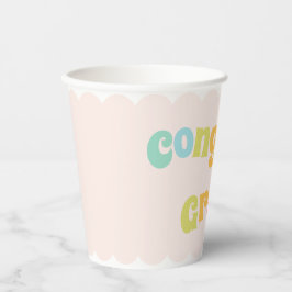 Leuk Modern Kleurrijk Gefeliciteerd Afstudeerder Papieren Bekers