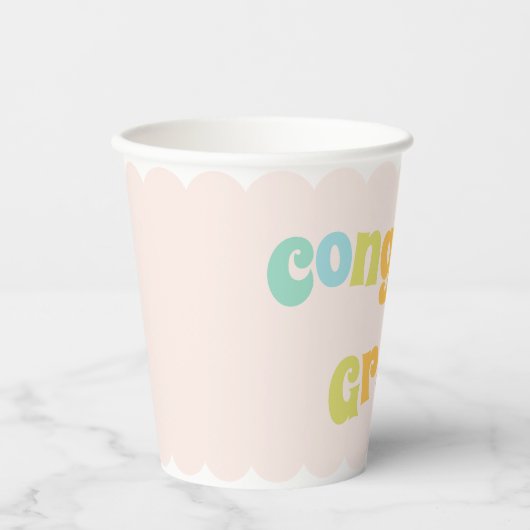 Leuk Modern Kleurrijk Gefeliciteerd Afstudeerder Papieren Bekers (Voorkant)