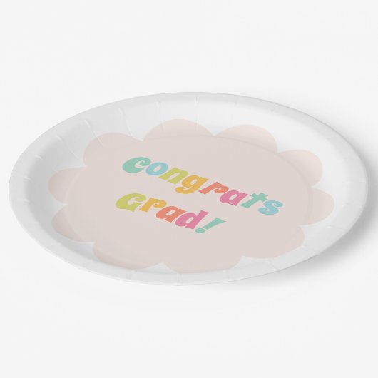 Leuk Modern Kleurrijk Gefeliciteerd Afstudeerder Papieren Bordje (Gekanteld)