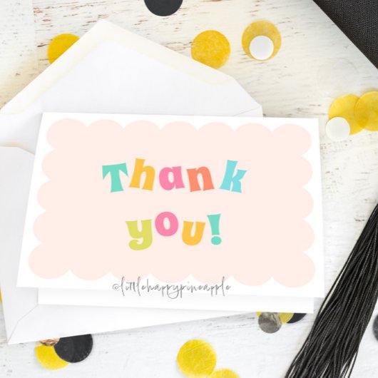 Leuk Modern Kleurrijk Gevouwen Dank u Kaart