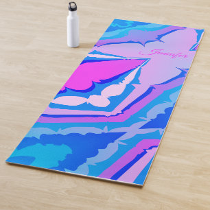 Leuk Modern Kleurrijk Paarse Blauw Stropdas-Dye Ab Yogamat