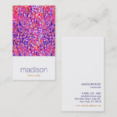 Leuk Modern Kleurrijk Roze Confetti Salon Visitekaartje (Voorkant / Achterkant)