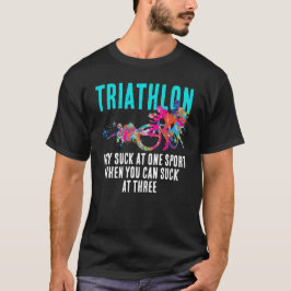 Leuk Modern Kleurrijk Triathlon Sport Sarcastisch T-shirt