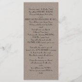Leuk & Modern Kraft Wedding Programma Programmakaart (Achterkant)