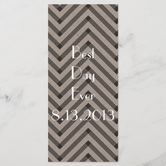 Leuk & Modern Kraft Wedding Programma Programmakaart (Voorkant)