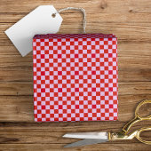 Leuk Modern Mini geruit rood + roze Cadeaupapier