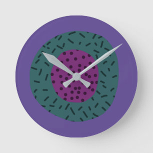 Leuk Modern Ontwerp Kleurrijk Paarse Groen Ronde Klok