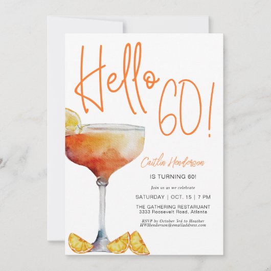 Leuk Modern Oranje Hallo Kaart (Voorkant)