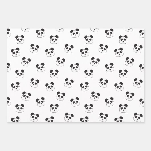 Leuk Modern Panda Pattern Kids Verjaardag Inpakpapier Vel (Voorkant 2)