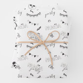 Leuk Modern Panda Pattern Kids Verjaardag Inpakpapier Vel (In situ)