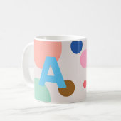 Leuk Modern Polka Dot Monogram Koffiemok (Voorkant links)