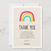 Leuk modern regenboog Baby shower Bedankkaart (Voorkant)