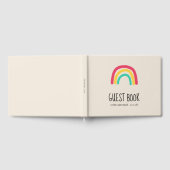 Leuk modern regenboog Baby shower Gastenboek (Volledig)