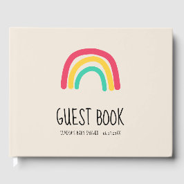 Leuk modern regenboog Baby shower Gastenboek