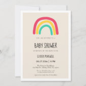 Leuk modern regenboog Baby shower Kaart (Voorkant)