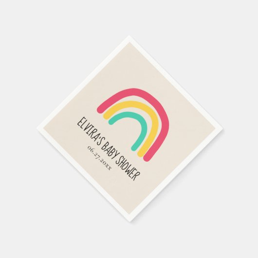 Leuk modern regenboog Baby shower Servet (Hoek)