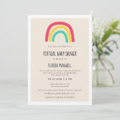 Leuk modern regenboog Virtual Baby shower Kaart (Staand voorkant)