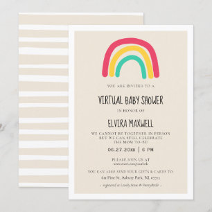 Leuk modern regenboog Virtual Baby shower Kaart