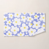 Leuk Modern Retro Daisy Blauw Bad Handdoek (Handdoek)