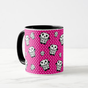 Leuk Modern Roze Girly Kawaii Panda Beer Polka Dot Mok