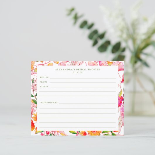 Leuk Modern Roze Sinaasappel Bloemen Douche Recept (Staand voorkant)