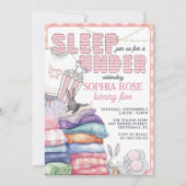 Leuk Modern Roze Slaap Onder Verjaardagsfeest Kaart (Voorkant)