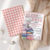 Leuk Modern Roze Sleepover Verjaardagsfeest Kaart