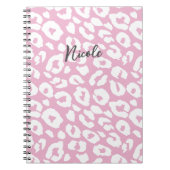 Leuk Modern Roze Wit Luipaard Spot Patroon w / Naa Notitieboek (Voorkant)