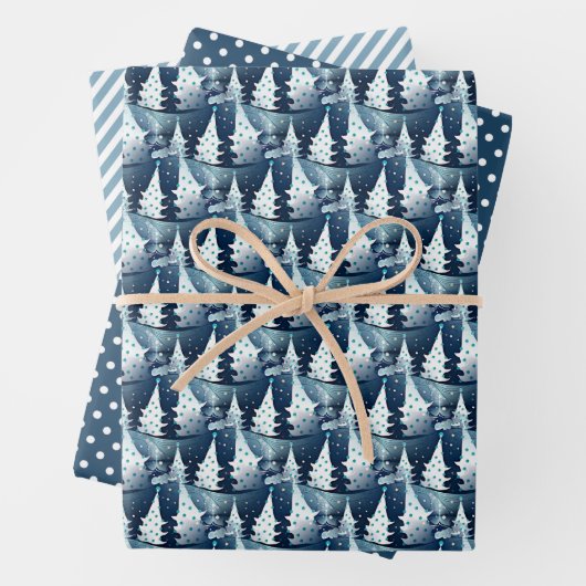 Leuk Modern Scandinavisch Abstract Pine Tree Patte Inpakpapier Vel (In situ)