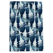 Leuk Modern Scandinavisch Abstract Pine Tree Patte Medium Cadeauzakje (Voorkant)