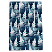 Leuk Modern Scandinavisch Abstract Pine Tree Patte Medium Cadeauzakje (Achterkant)