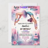 Leuk modern schattig roze meisje gymnastiek 10e ve kaart (Voorkant)