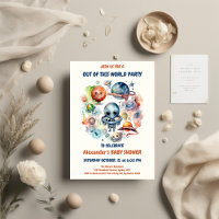 Leuk Modern Space Astronaut Alien Baby shower