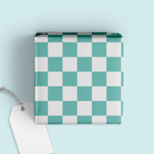 Leuk Modern Trendy Geruite Aqua + Wit