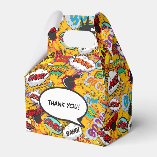 Leuk Modern Trendy Stripboek Bruiloft Bedankdoosjes (Achterkant)