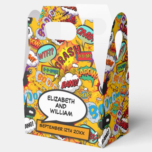 Leuk Modern Trendy Stripboek Bruiloft Bedankdoosjes (Geopend)