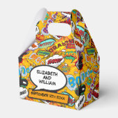 Leuk Modern Trendy Stripboek Bruiloft Bedankdoosjes (Voorkant Zijde)