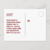 Leuk modern type Thanksgiving uitnodiging briefkaa (Achterkant)