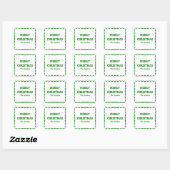 Leuk Modern Wavy Border Green Kerstfeest Vierkante Sticker (Vel)