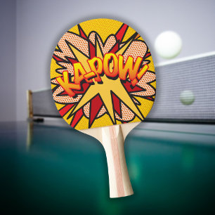 Leuk moderne retro stripboek KAPOW Pop Art Tafeltennisbatje