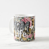 Leuk Moeder Leven Bloemendierprint Koffiemok (Voorkant links)