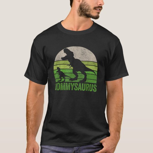Leuk Mommysaurus Kleding Grappig Mama Twee Dino T-shirt (Voorkant)