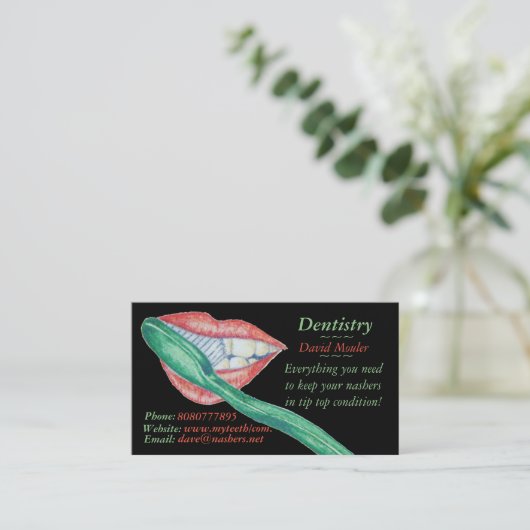 Leuk Mond afbeelding voor Tandhygiëniste en Tandar Visitekaartje (Staand voorkant)