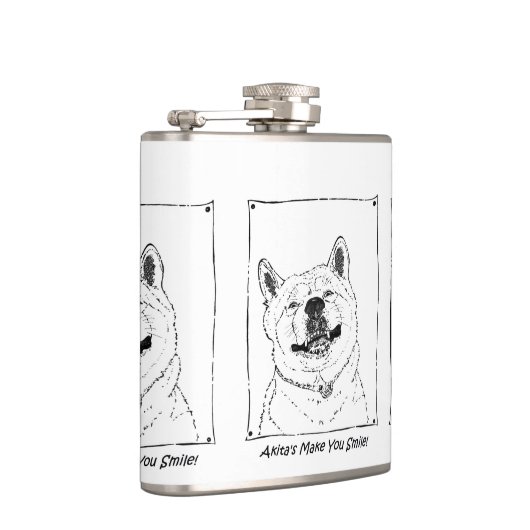 Leuk monochroom afbeelding van grappige hond gliml heupfles (Rechts)