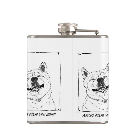 Leuk monochroom afbeelding van grappige hond gliml heupfles (Achterkant)