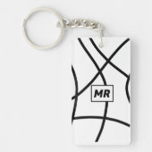 Leuk monogram abstract zwart initiaal sleutelhanger (Voorkant)
