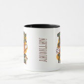 Leuk monogram cartoon artwork pompoen retro mok (Midden)